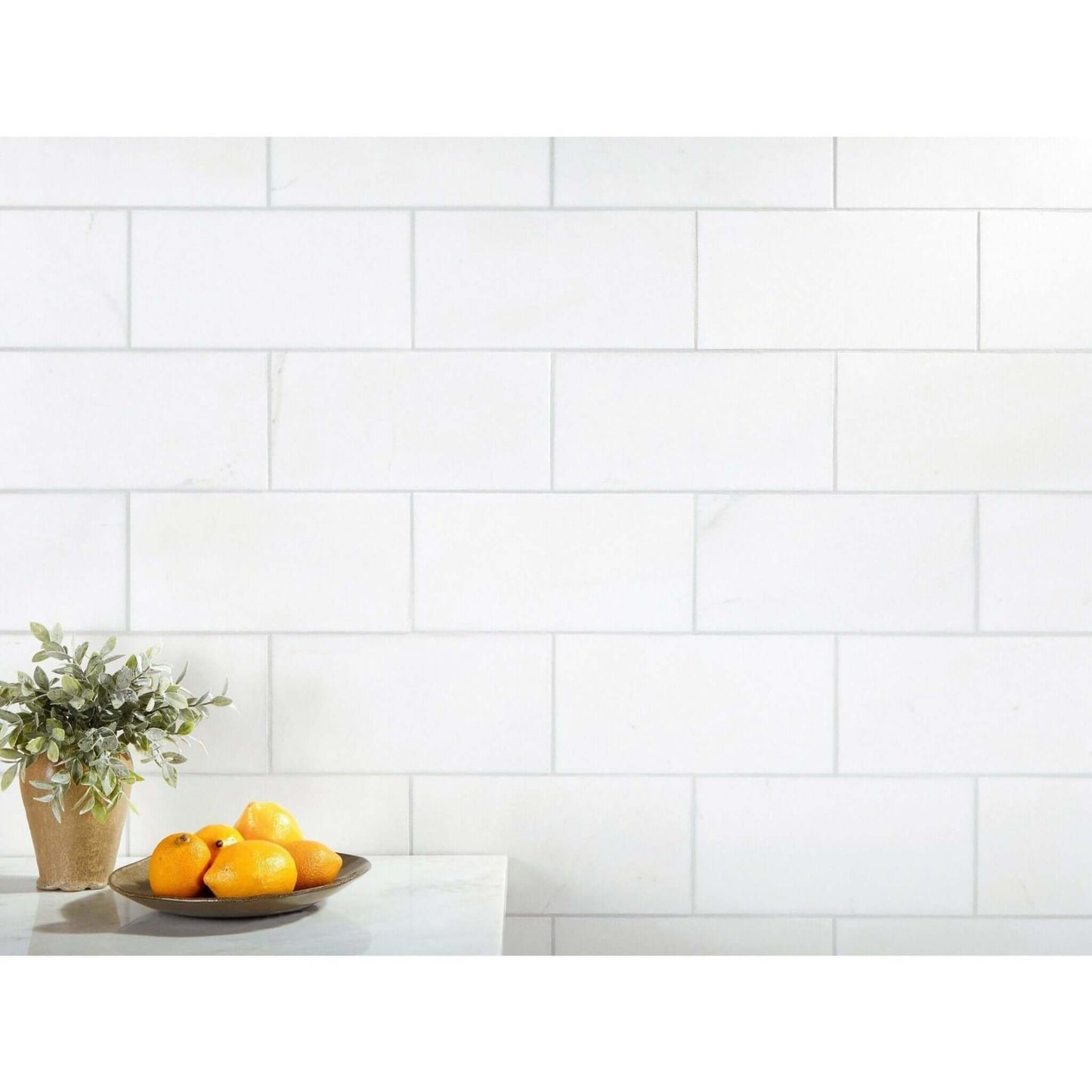 2x4 Thassos White Marble Brick Mosaic Tile