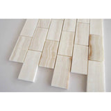 2x4 Vanilla Onyx Brick Mosaic - (Vein-cut / Straight-Edged) Polished