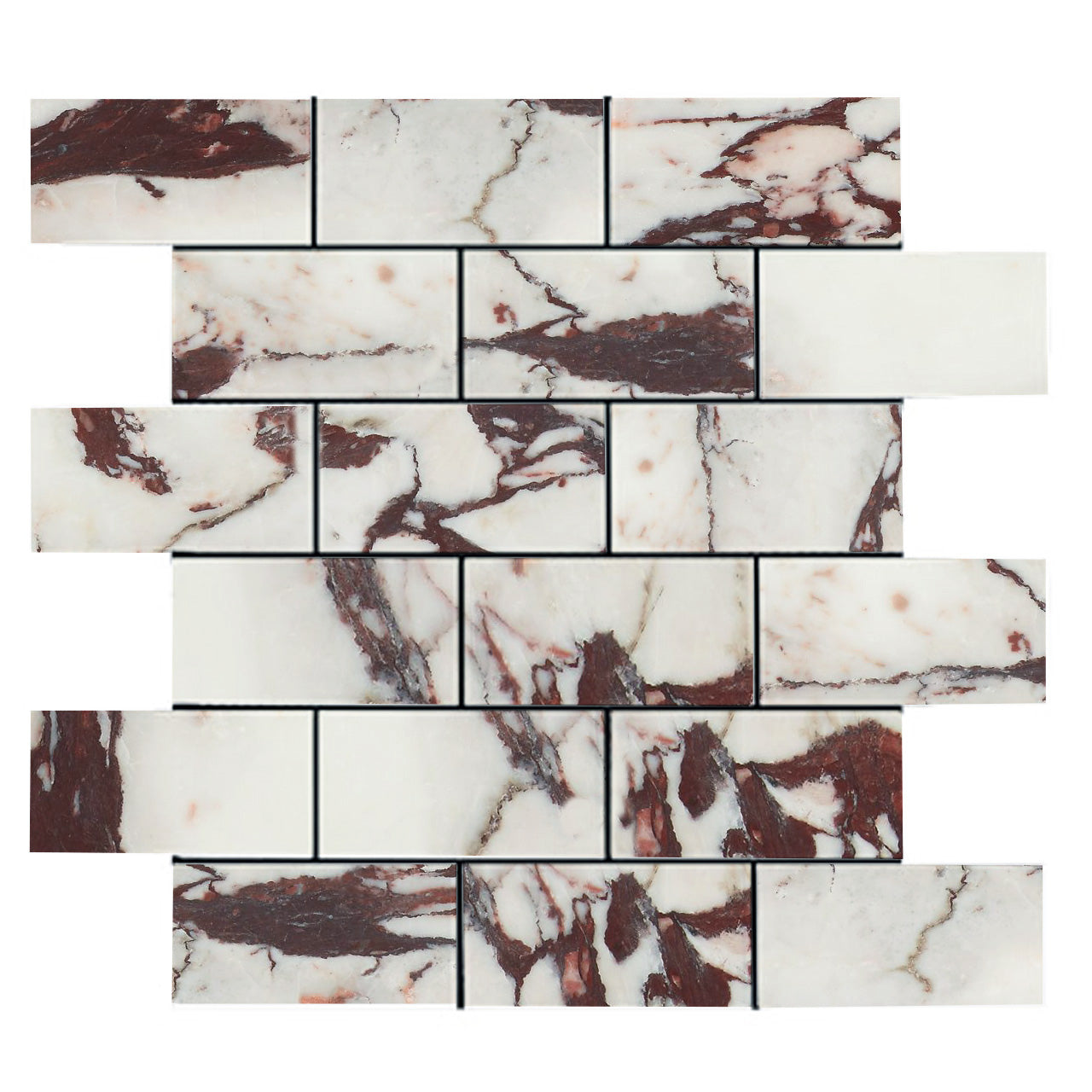 Calacatta Viola Marble 2x4 Subway Mosaic Tile Honed