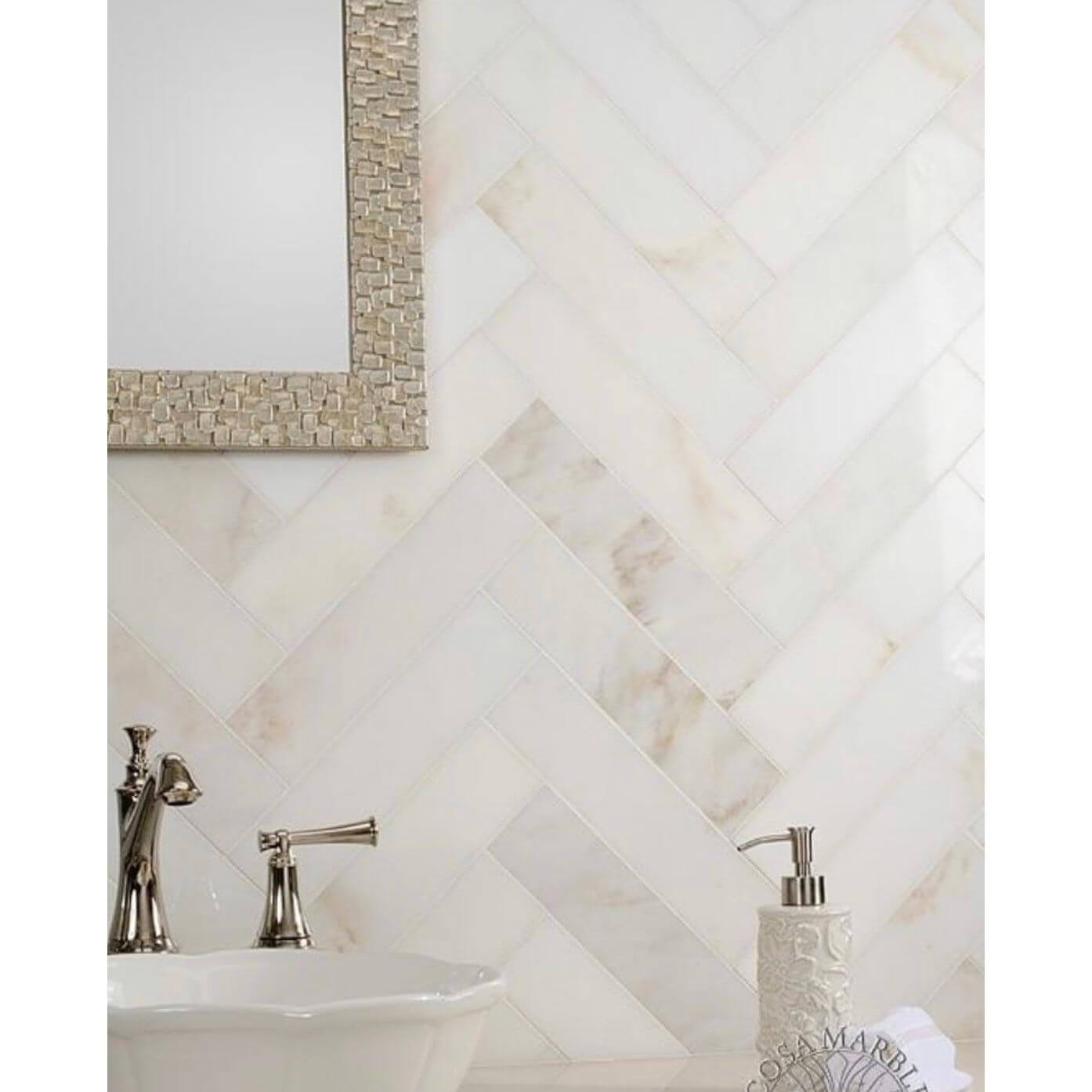 2X8 Tuscan Calacatta Gold ( Oro ) Italian Marble Tile