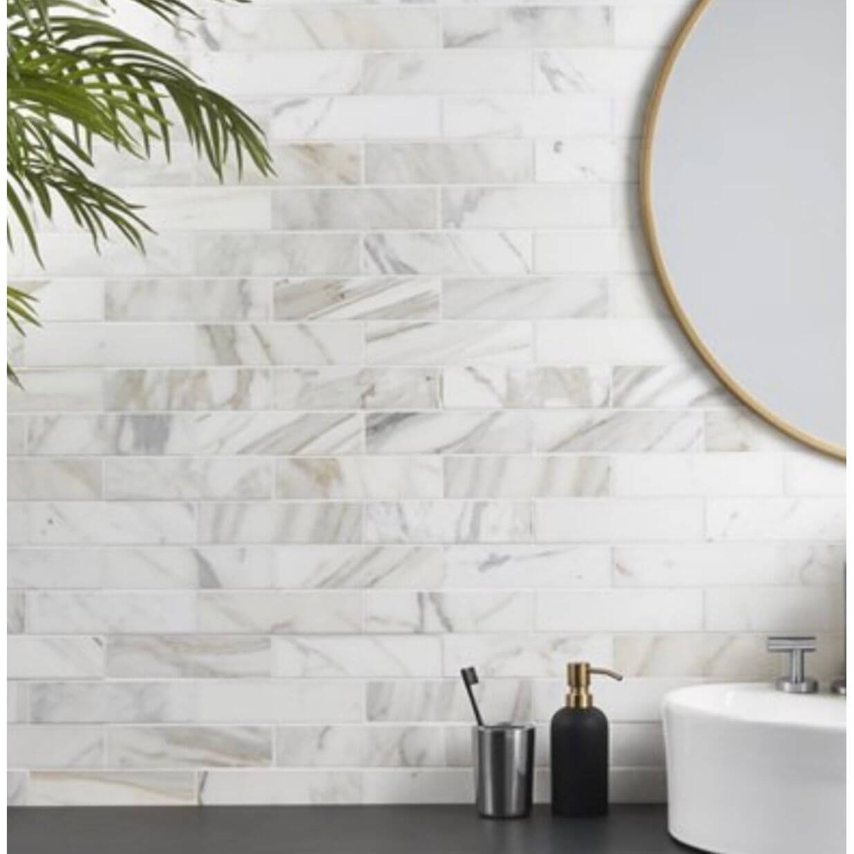 2X8 Tuscan Calacatta Gold ( Oro ) Italian Marble Tile