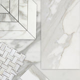 Calacatta Gold Italian Marble 2" x 8" Chevron Mosaic Tile Polished