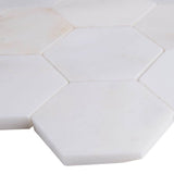 3” Greecian White Polished Hexagon Mosaic Tile
