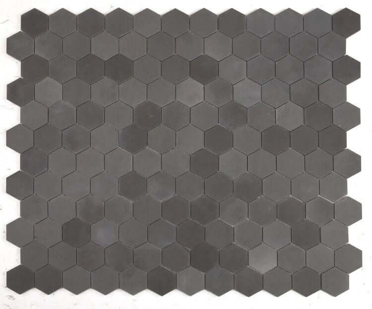 3“ Hexagon Basalt Mosaic Honed