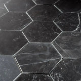 3” Nero Marquina Hexagon Mosaic Tile