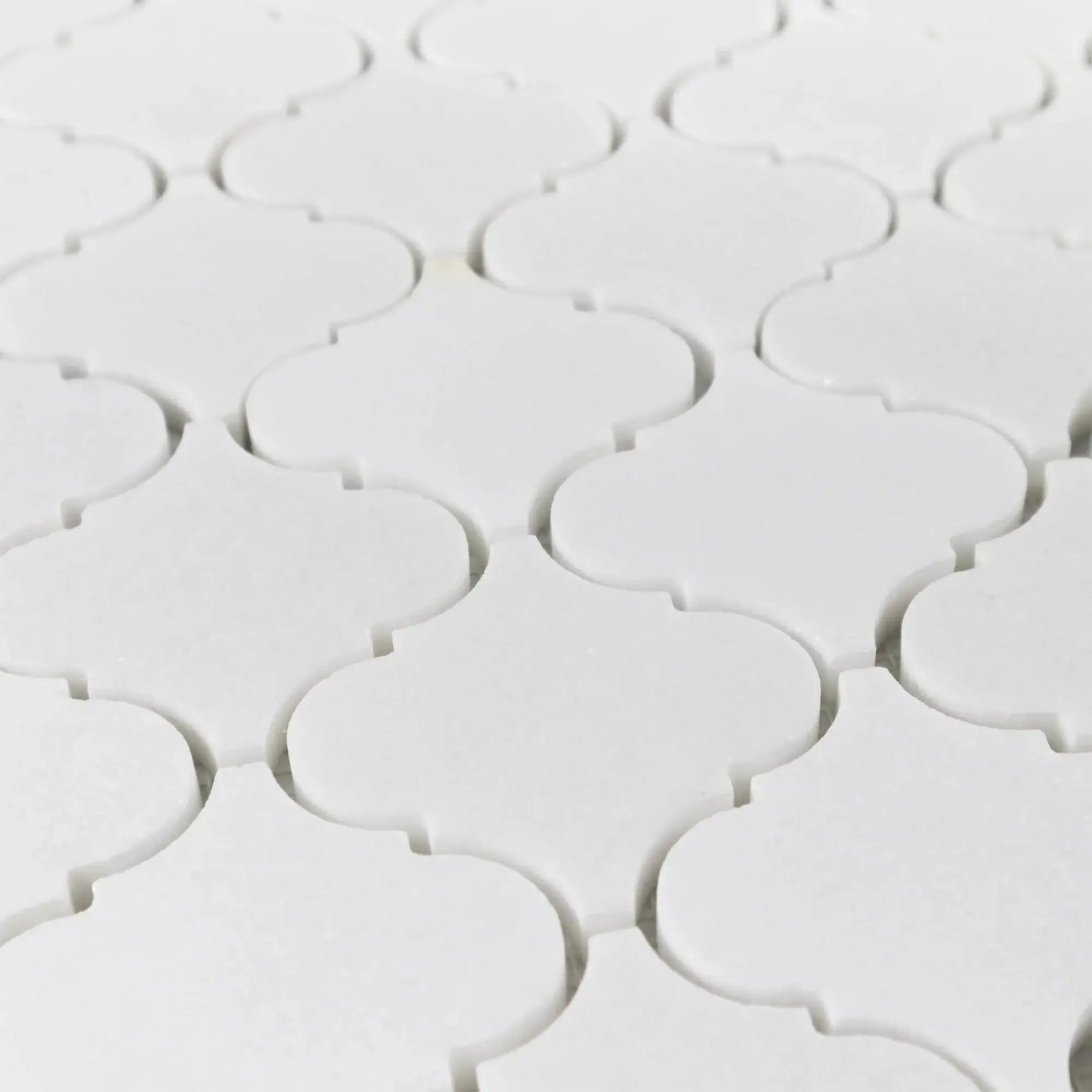 3” Thassos White Arabesque Mosaic, Greek Marble 12X12