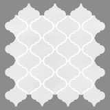 3” Thassos White Arabesque Mosaic, Greek Marble 12X12