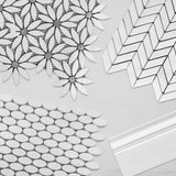 Bianco Dolomite Oval Ellipse Mosaic Tile Honed