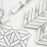 Calacatta Gold Italian Marble Geometrica Mosaic Tile Honed