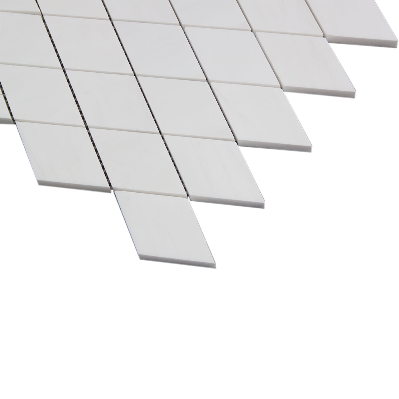 Bianco Dolomite Marble Large Diamond Mosaic Tile Polished