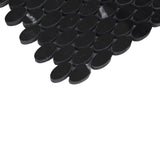 Nero Marquina Black Marble Ellipse Oval Mosaic Tile Honed