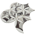 Calacatta Viola Marble with Dolomite La Fleur Waterjet Mosaic Tile Honed