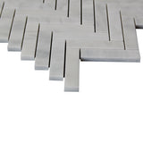 Carrara White Italian Marble 1" x 4" Herringbone Mosaic Tile Polished