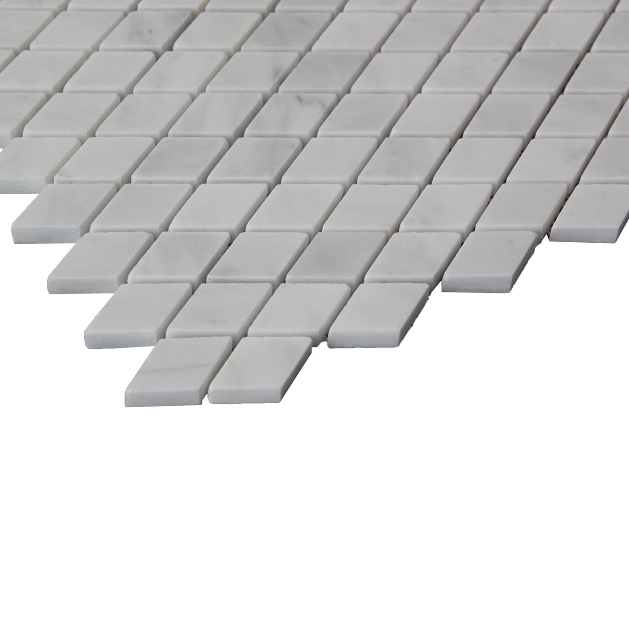Carrara White Italian Marble Diamond Mosaic Tile Polished