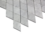 Carrara White Italian Marble Large Diamond Mosaic Tile Honed