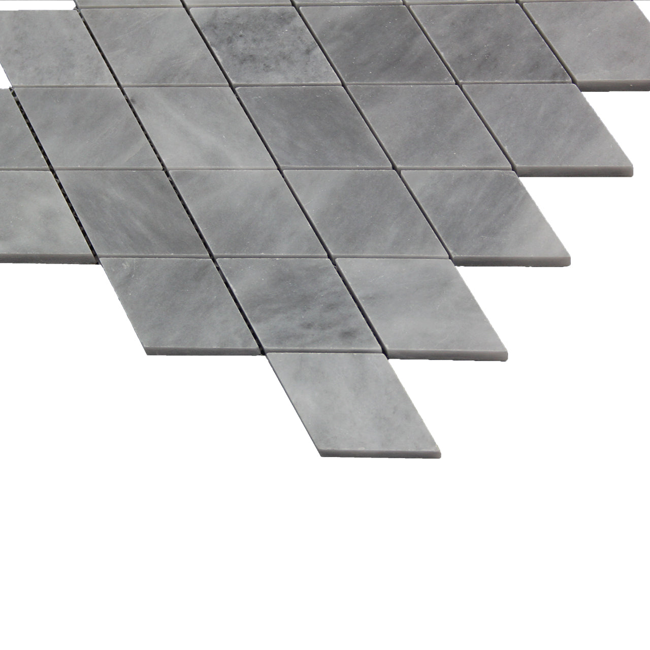 Bardiglio Gray Marble Large Diamond Mosaic Tile Polished