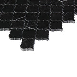 Nero Marquina Black Marble Mini Arabesque Baroque Lantern Mosaic Tile Honed