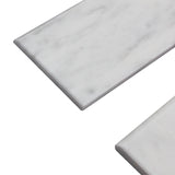 Carrara White Italian Marble 4" x 12" Bullnose Tile Trim Polished