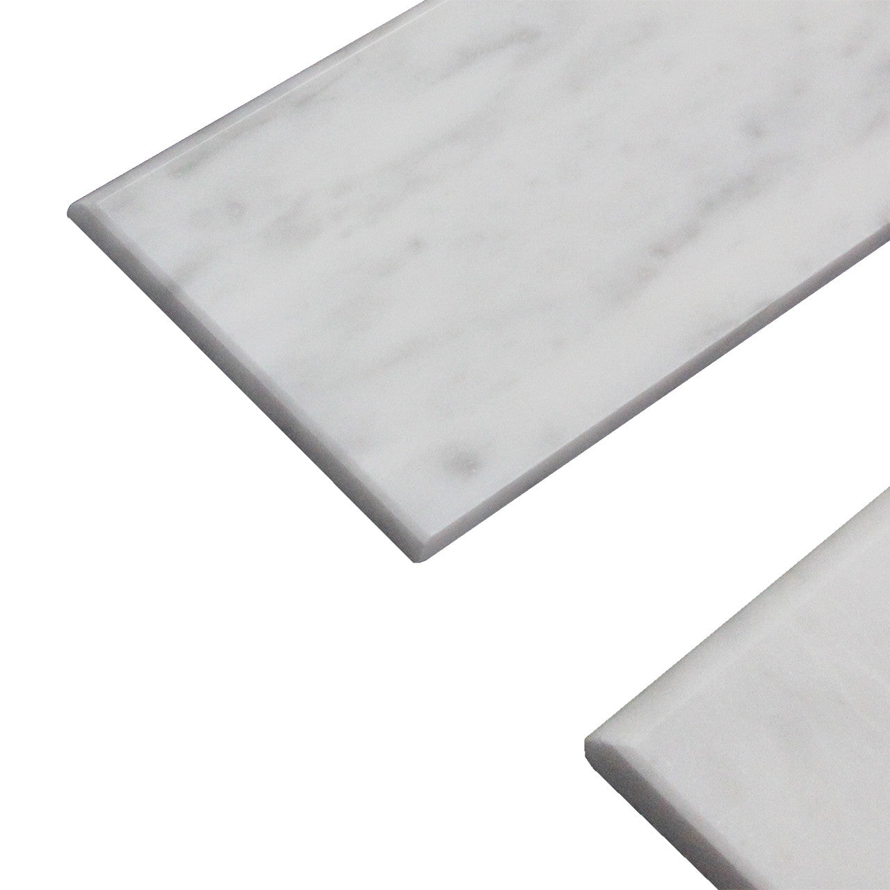 Carrara White Italian Marble 4" x 12" Bullnose Tile Trim Polished