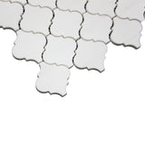 Bianco Dolomite Marble Arabesque Baroque Lantern Mosaic Tile Polished