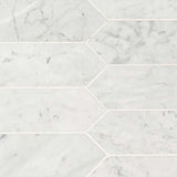 3x12 Carrara White Picket Honed Mosaic Tile
