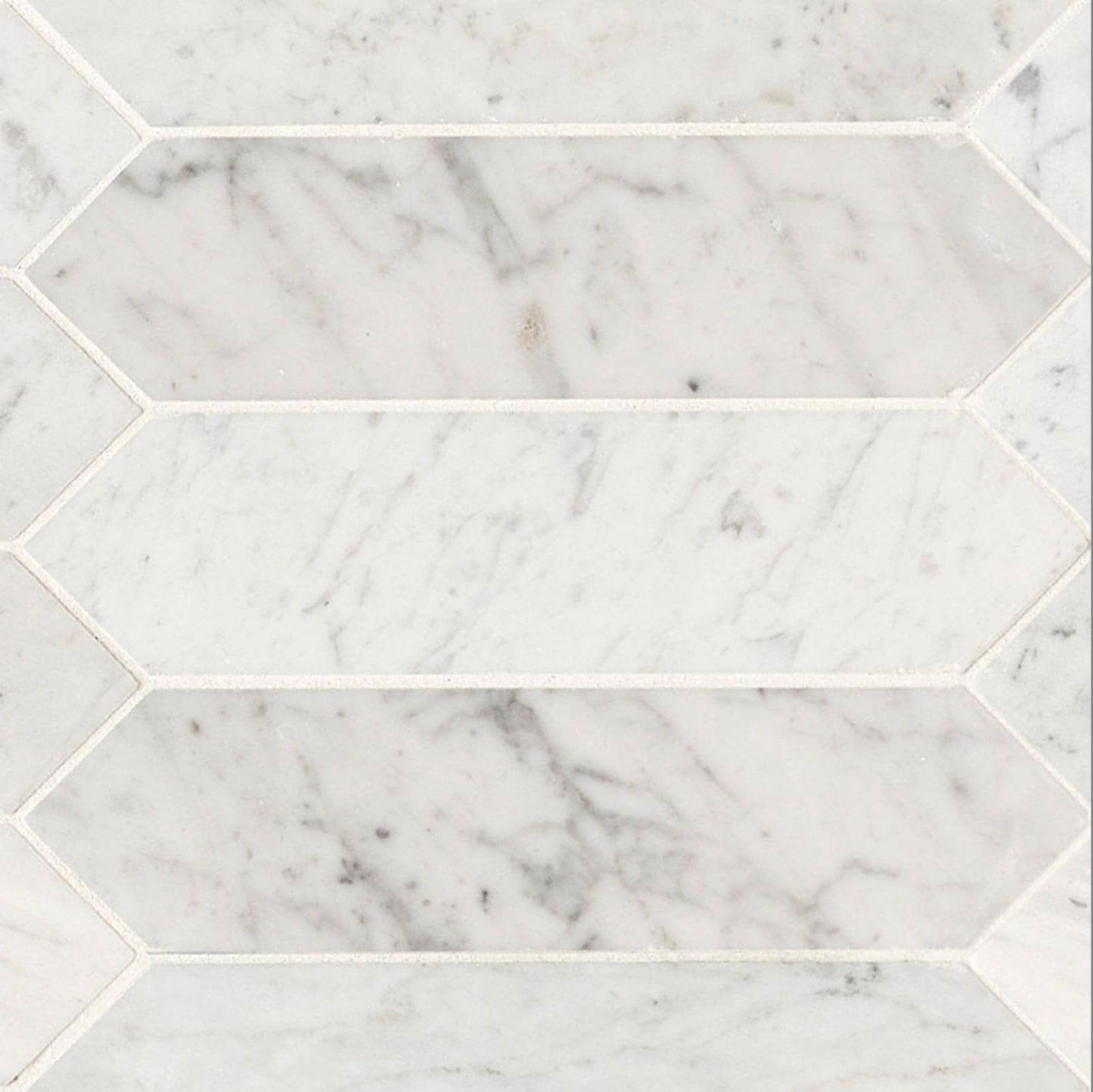 3x12 Carrara White Picket Honed Mosaic Tile