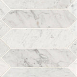 3x12 Carrara White Picket Honed Mosaic Tile