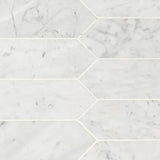 3x12 Carrara White Picket Honed Mosaic Tile