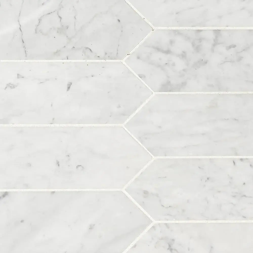 3x12 Carrara White Picket Honed Mosaic Tile