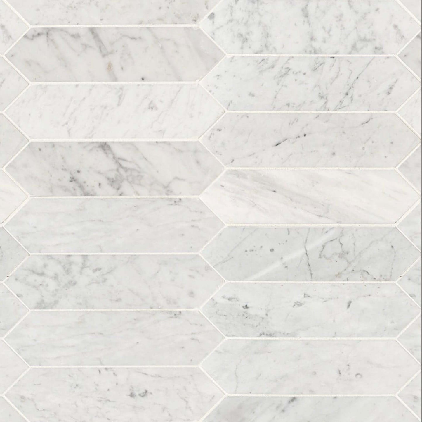 3x12 Carrara White Picket Honed Mosaic Tile