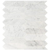 3x12 Carrara White Picket Honed Mosaic Tile