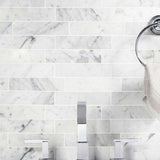 3X12 Carrara White Subway Tile