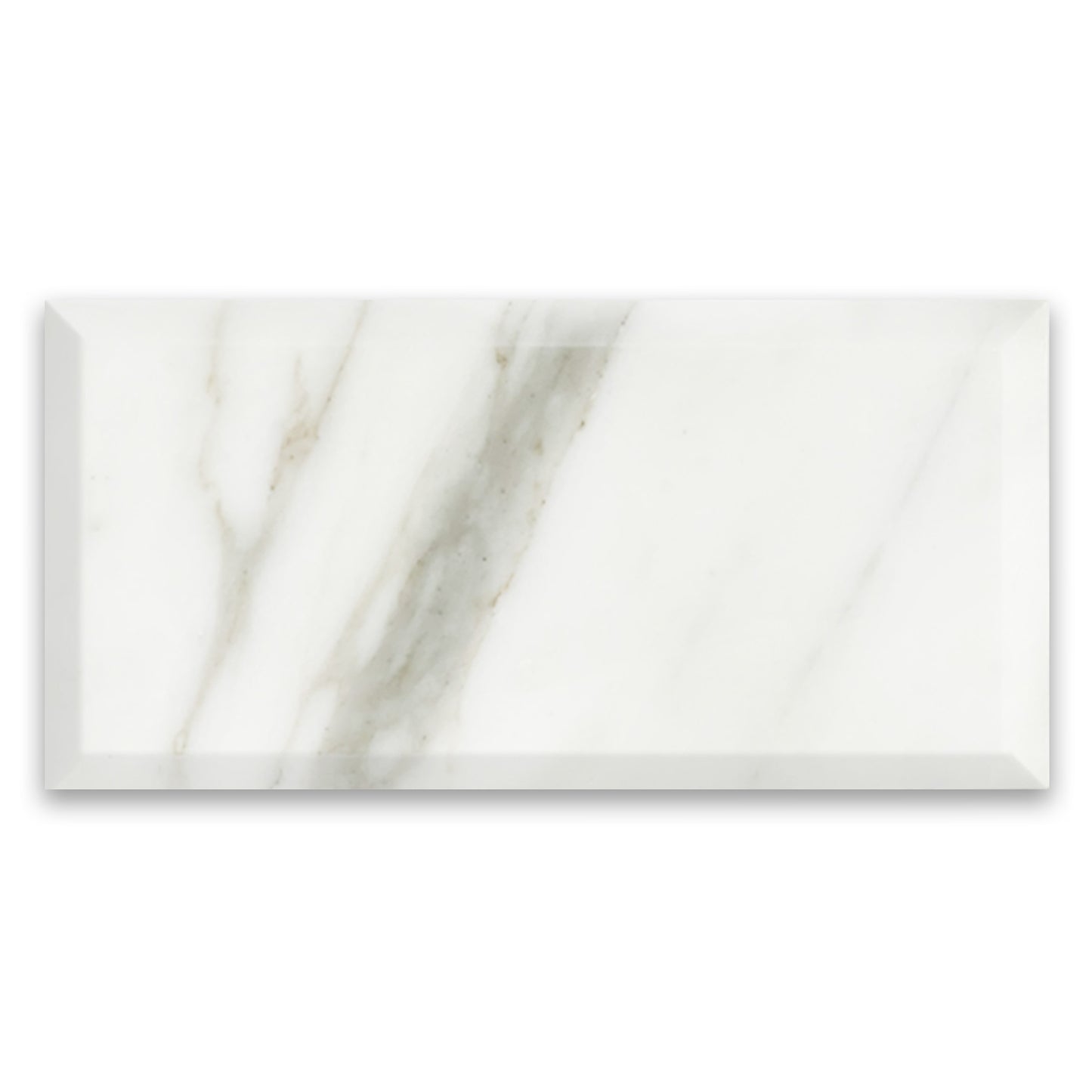 6x12 Calacatta Gold Italian Marble Wide Bevel Subway Tile Honed