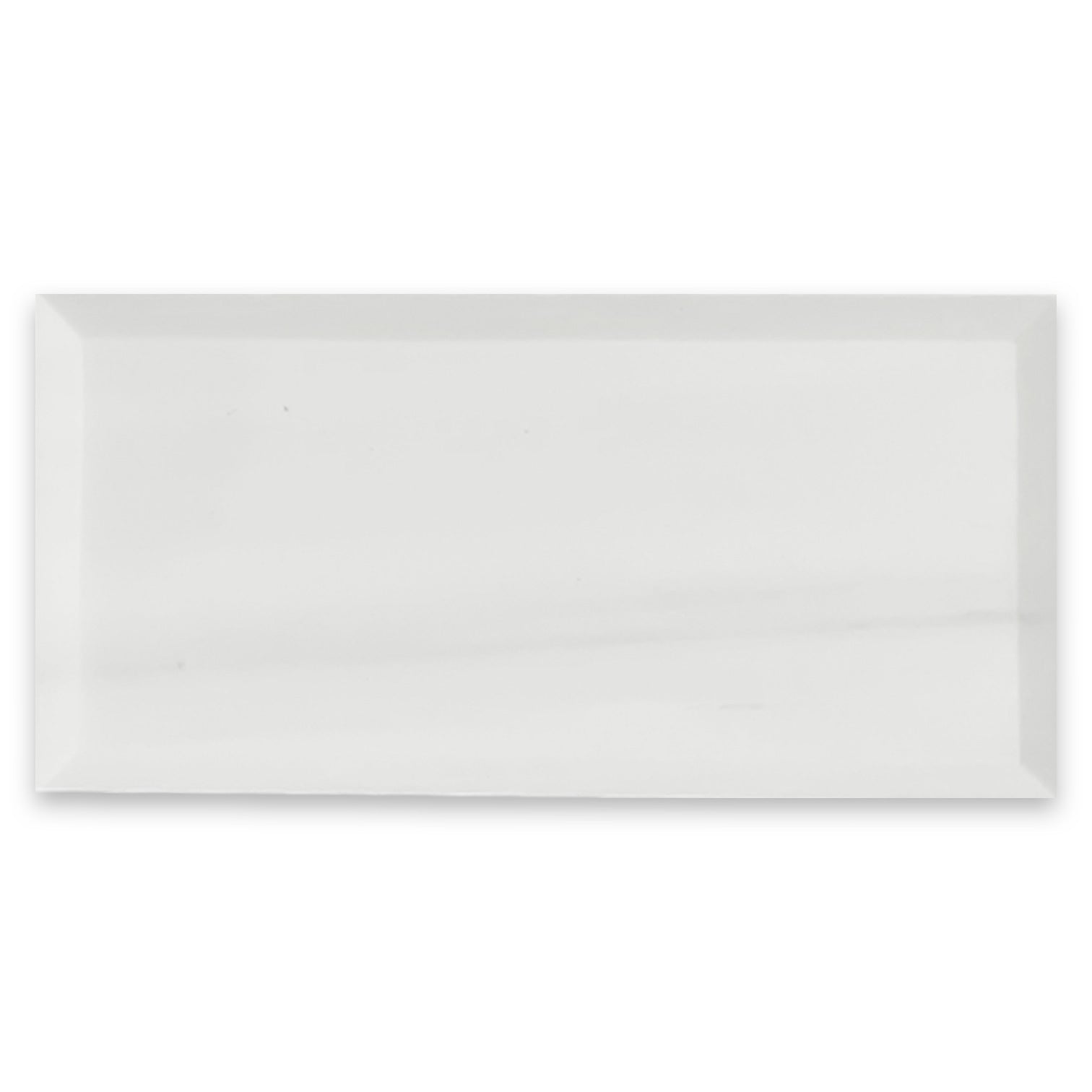 3x6 Bianco Dolomite Marble Wide Bevel Subway Tile Honed