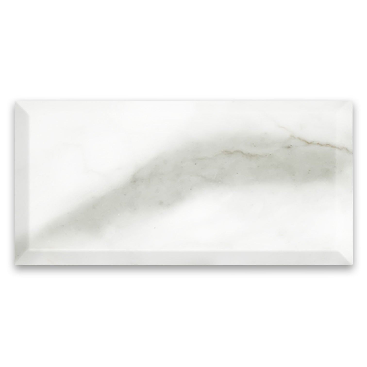 6x12 Calacatta Gold Italian Marble Wide Bevel Subway Tile Polished