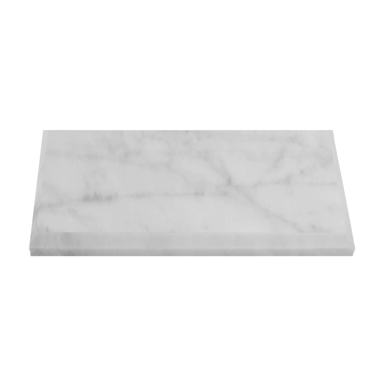 Carrara White Italian Marble 6" x 12" Wide Beveled Subway Tile Honed