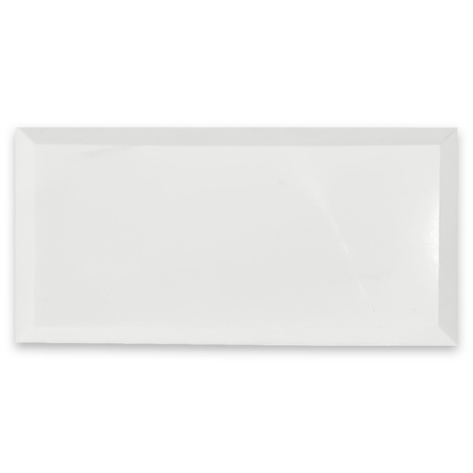 3x6 Bianco Dolomite Marble Wide Bevel Subway Tile Polished