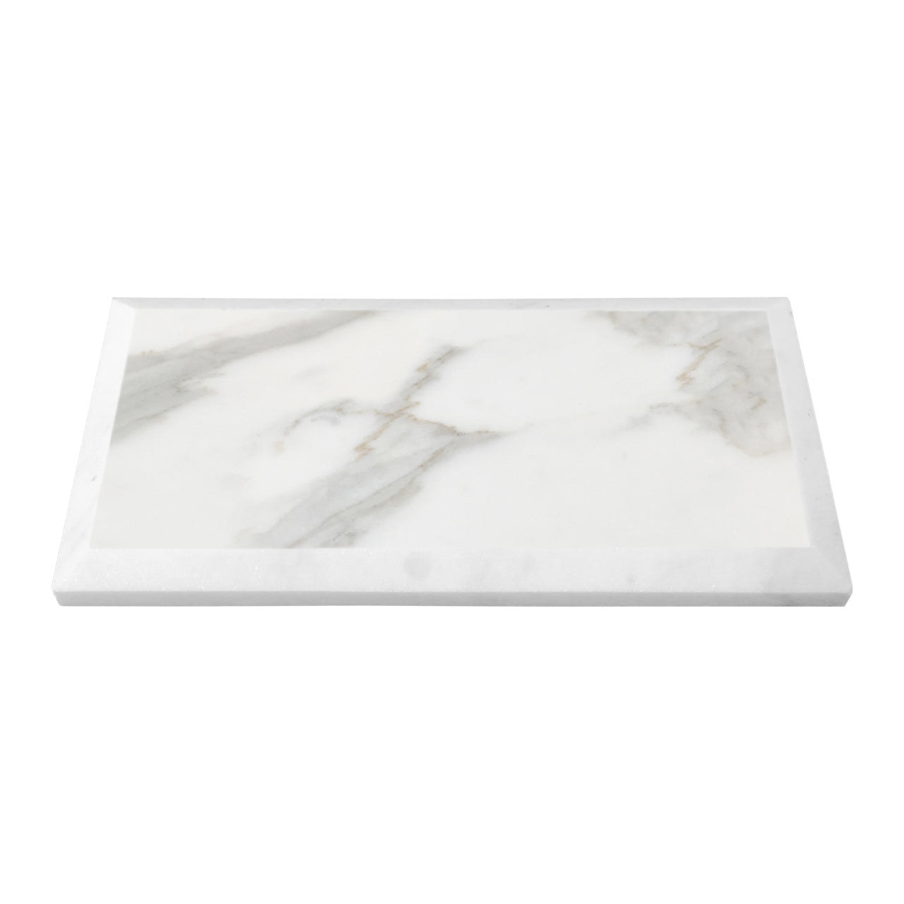 3x6 Calacatta Gold Italian Marble Subway Tile Wide Beveled Honed