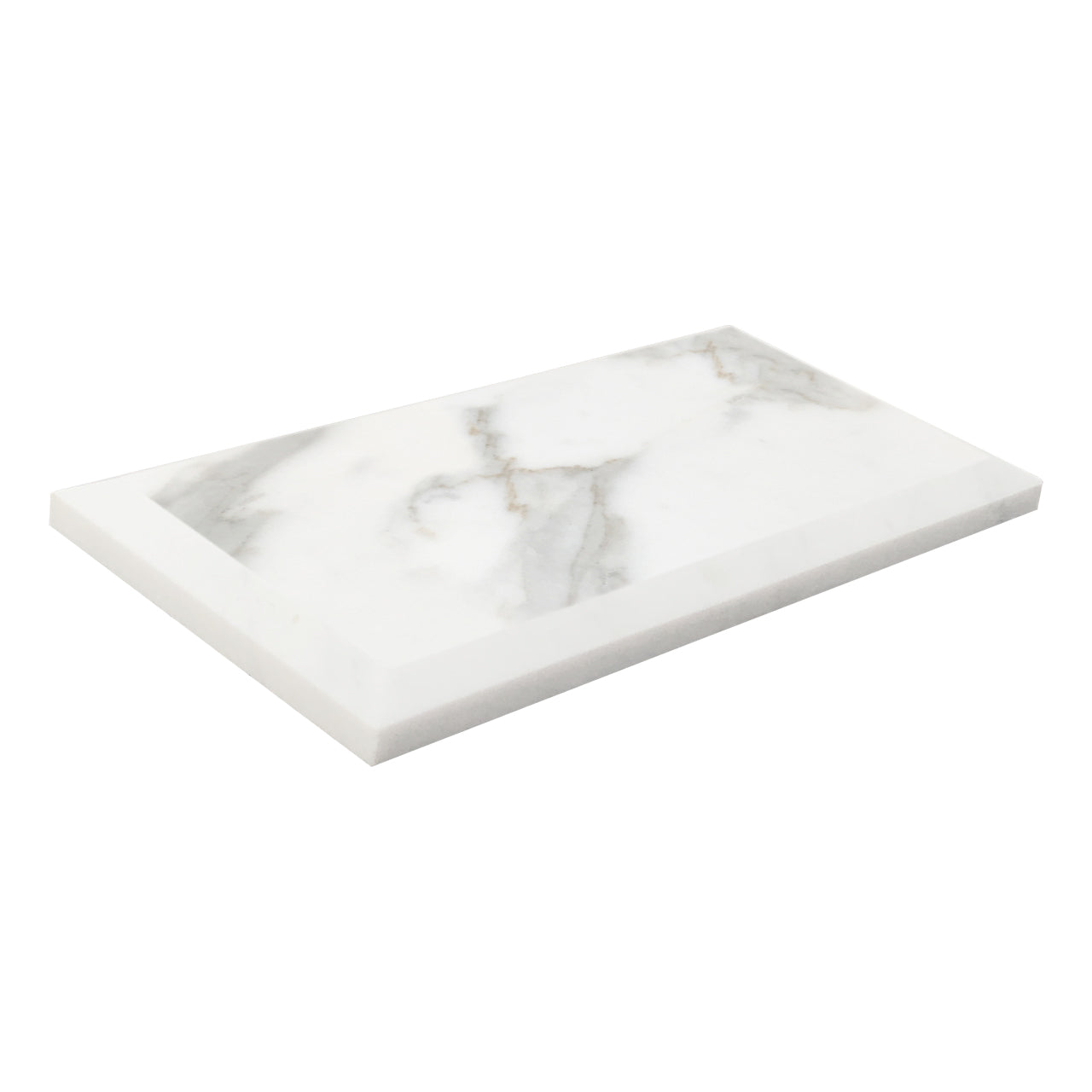 3x6 Calacatta Gold Italian Marble Subway Tile Wide Beveled Polished
