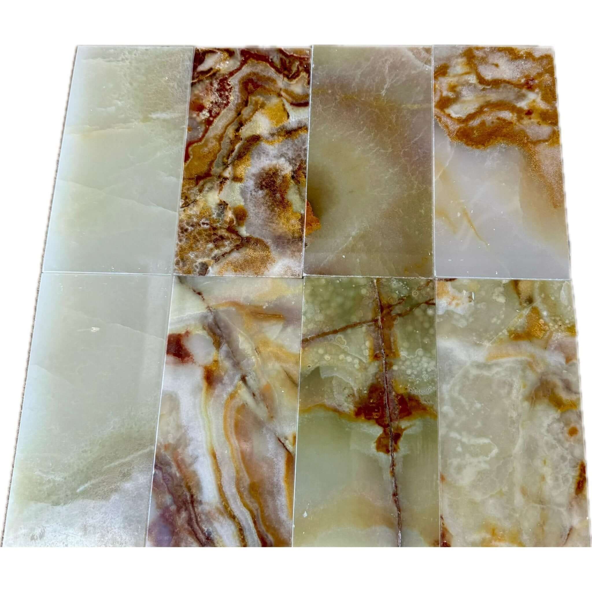 3x6 Green Onyx Polished Subway Tiles