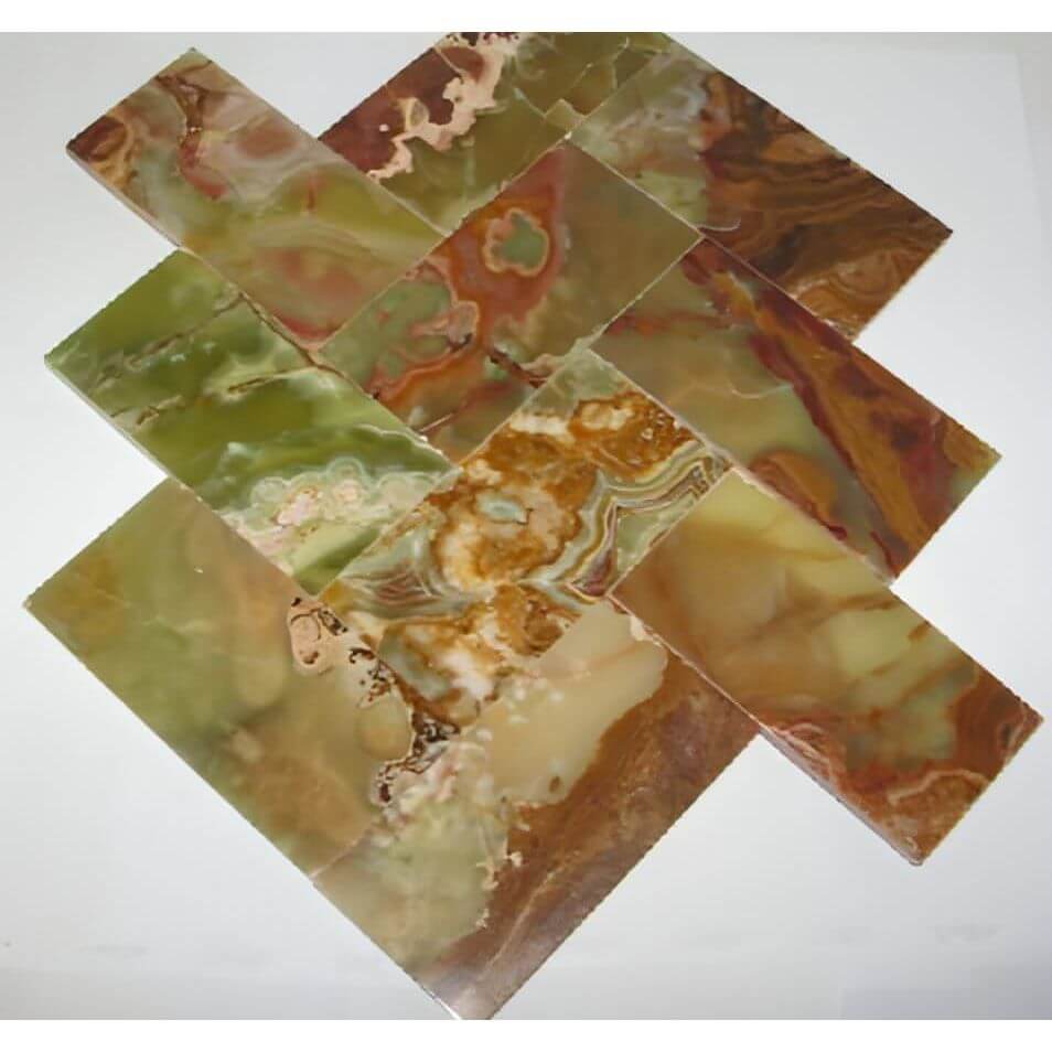 3x6 Green Onyx Polished Subway Tiles