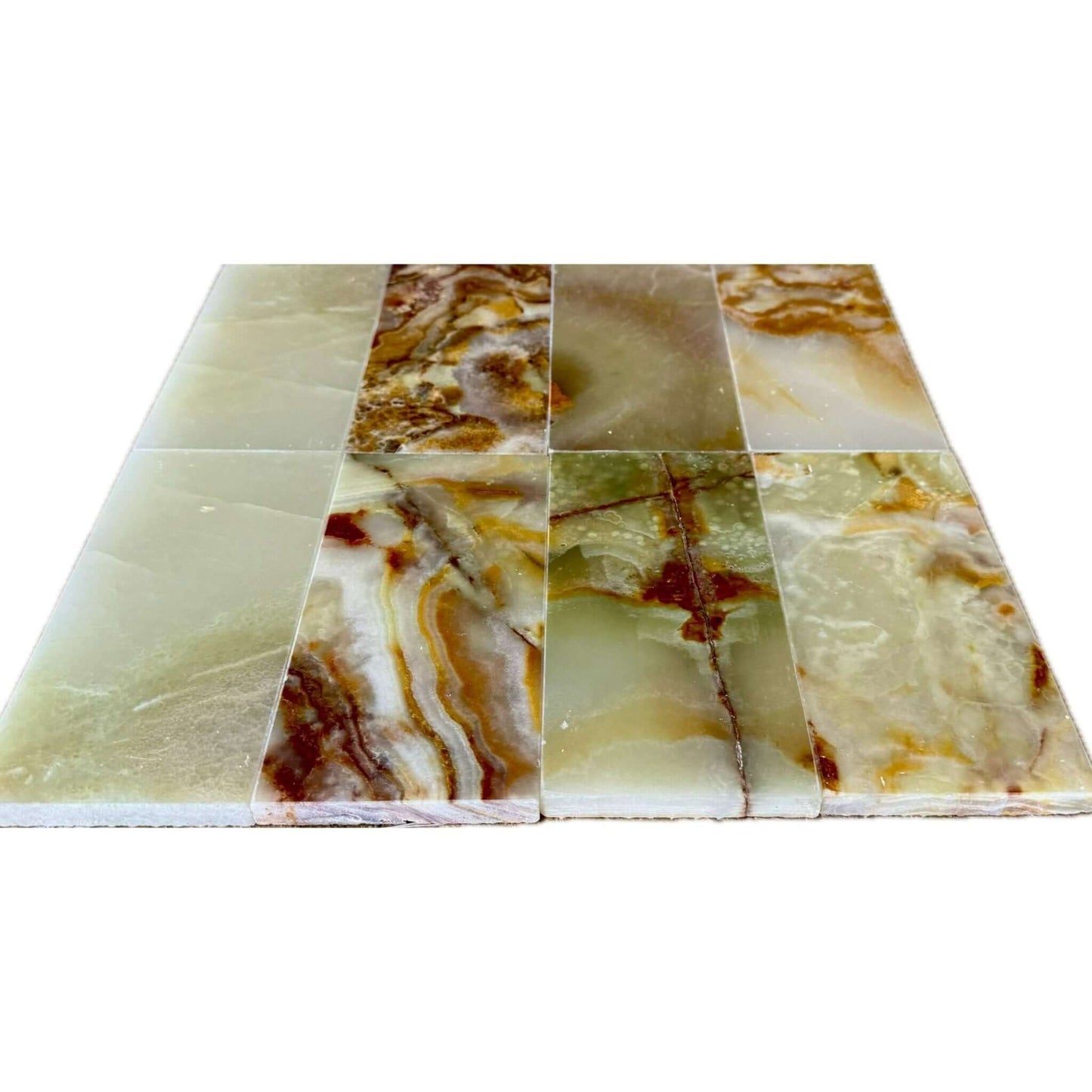 3x6 Green Onyx Polished Subway Tiles