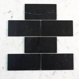 3x6 Nero Marquina Subway Marble