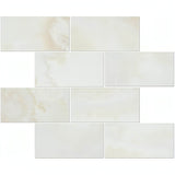 3x6 Vanilla Onyx Cross-Cut Polished Subway Tile