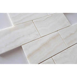 3X6 Vanilla Onyx Subway Brick Tile, Vein-Cut, Polished