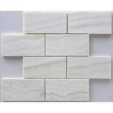 3X6 Vanilla Onyx Subway Brick Tile, Vein-Cut, Polished