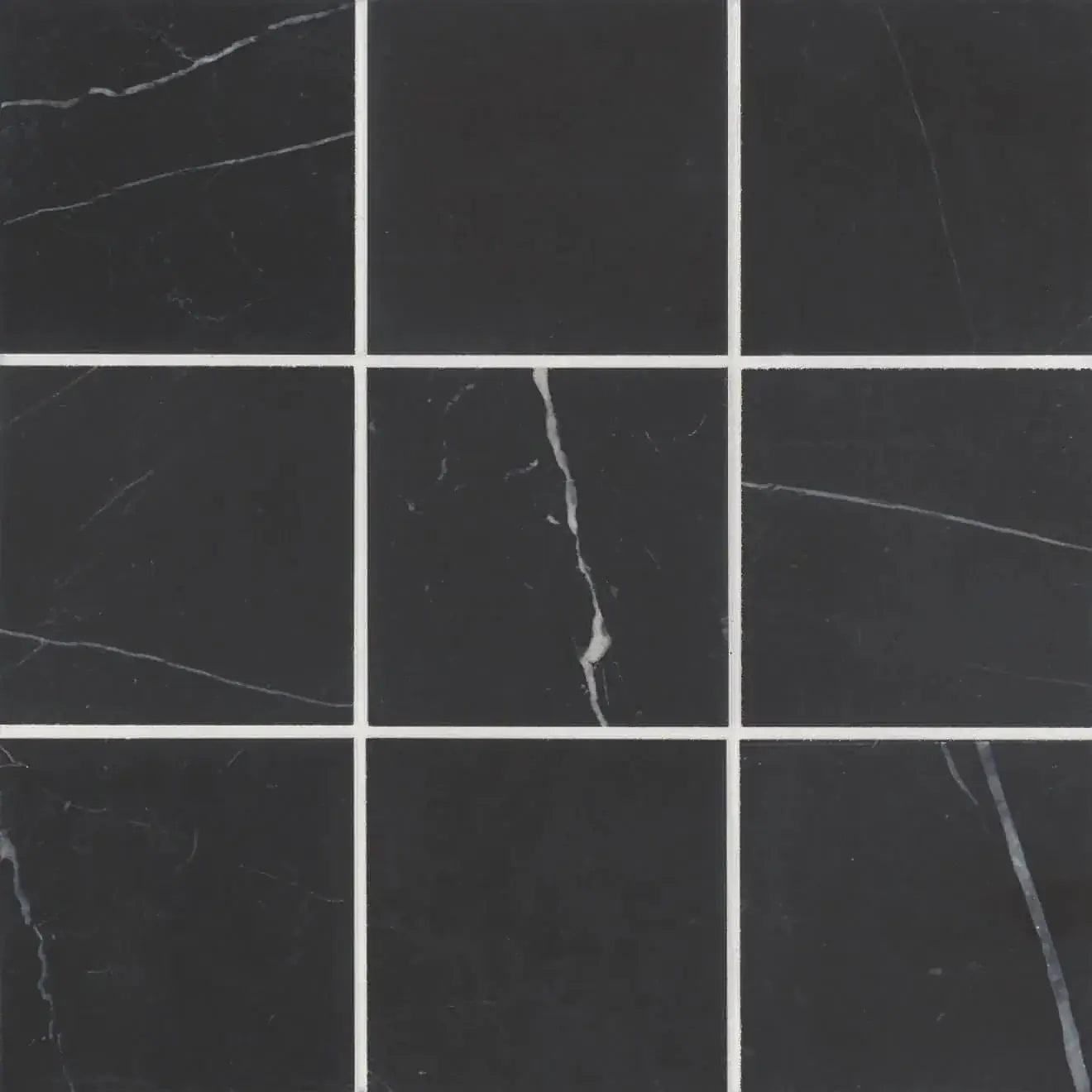 4" x 4" Nero Marquina Honed Marble