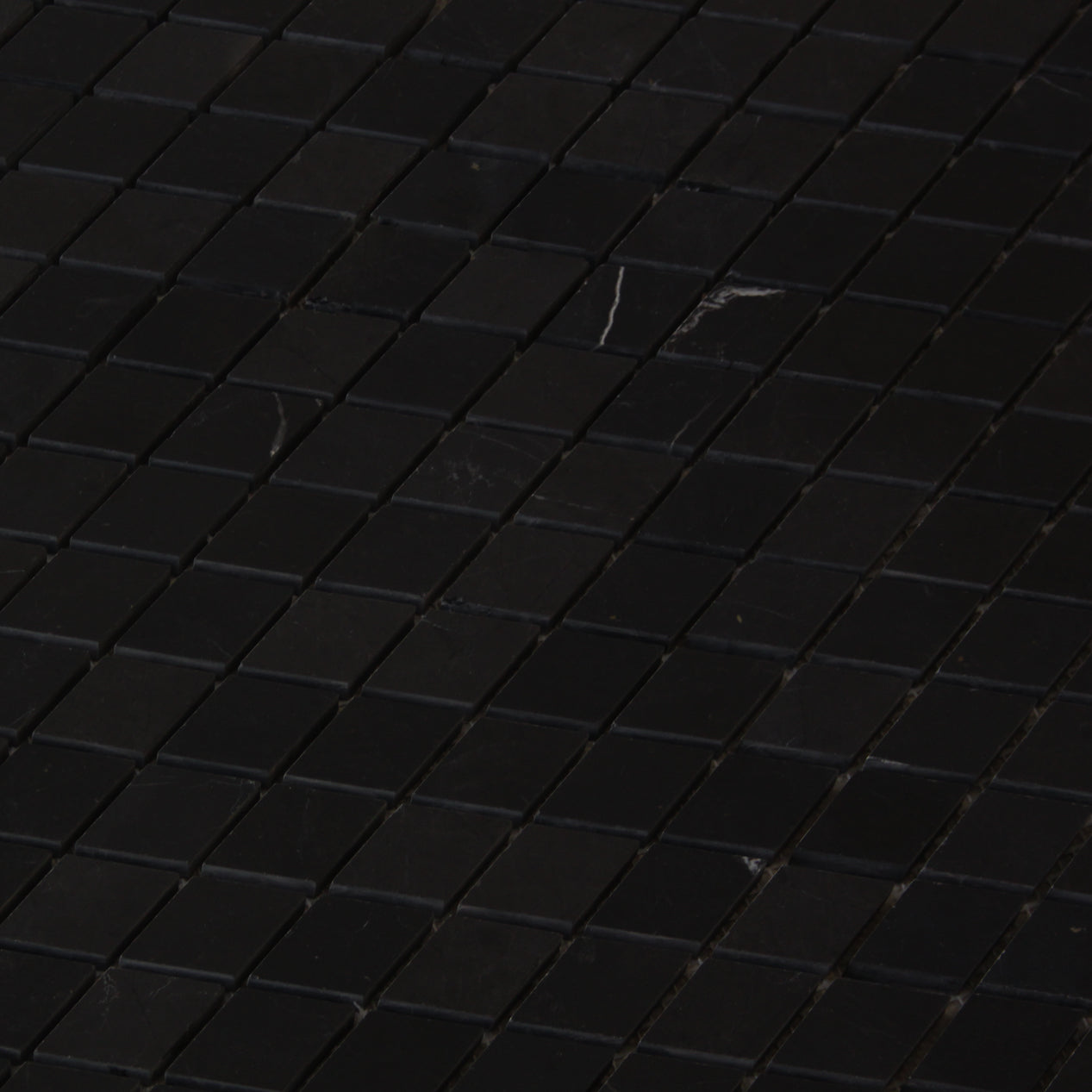 Nero Marquina Black Marble Diamond Mosaic Tile Honed