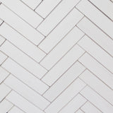 Bianco Dolomite Marble 1x4 Herringbone Mosaic Tile Polished