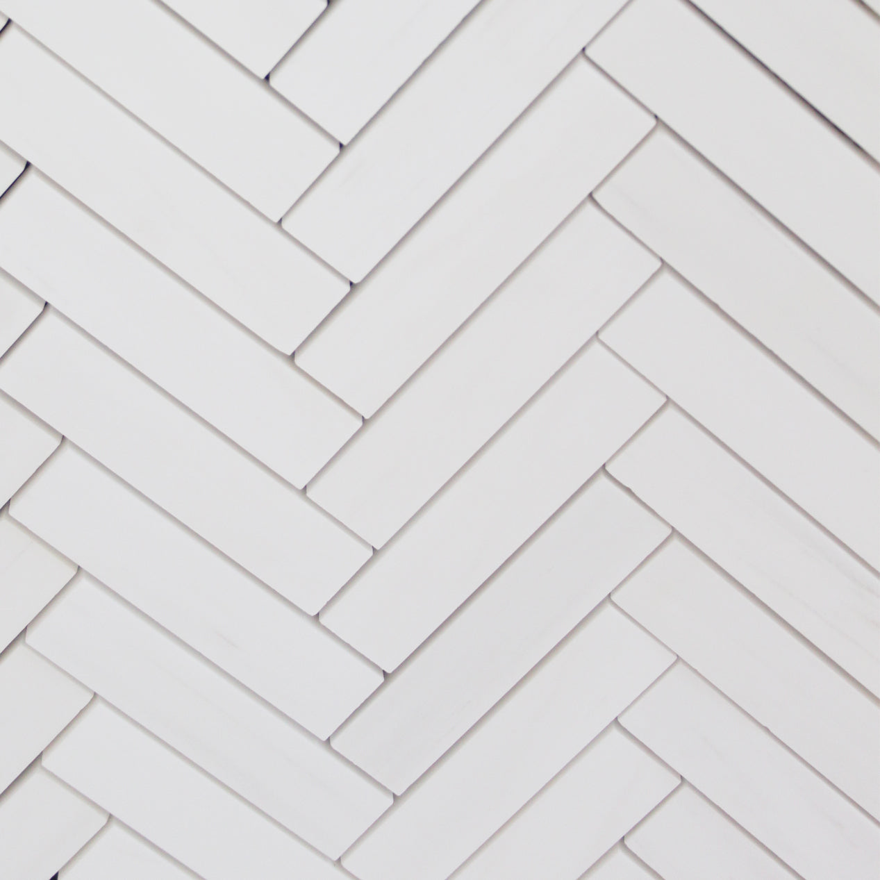 Bianco Dolomite Marble 1x4 Herringbone Mosaic Tile Honed